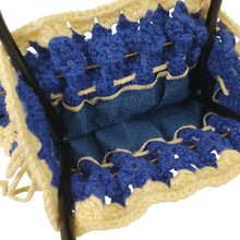 Load image into Gallery viewer, Vintage Blue Crochet Tote Purse