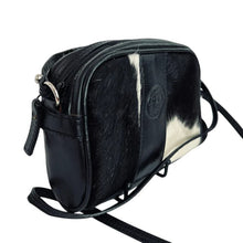Load image into Gallery viewer, Leather Black & White Cowhide Crossbody Bag