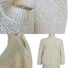 Load image into Gallery viewer, St John Evening Sequin Knit Pullover Sweater Size Medium