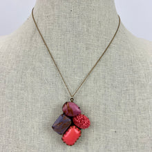 Load image into Gallery viewer, David Aubrey Fine Chain Pink Pendant Necklace 15"