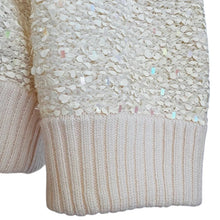 Load image into Gallery viewer, St John Ivory Sequin Knit Pullover Sweater Size Medium