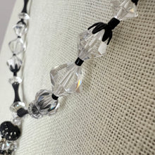 Load image into Gallery viewer, Antique Art Deco Cut Crystal Filigree Tassel Necklace 14.5"