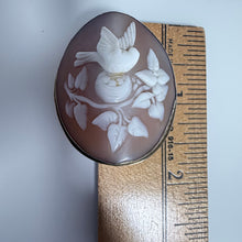 Load image into Gallery viewer, Vintage Hand Carved Shell Cameo Brooch Pin Bird Nesting