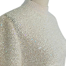 Load image into Gallery viewer, St John Ivory Sequin Knit Pullover Sweater Size Medium