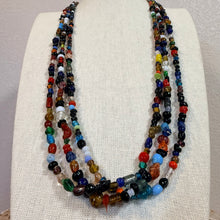Load image into Gallery viewer, Vintage Artisan Multi-Strand Glass Bead Statement Necklace