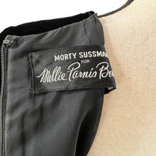 Load image into Gallery viewer, Mollie Parnis Boutique 1960s Long Black Velvet Dress Size XS-XXS