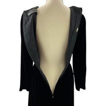 Load image into Gallery viewer, Mollie Parnis Boutique 1960s Long Black Velvet Dress Size XS-XXS