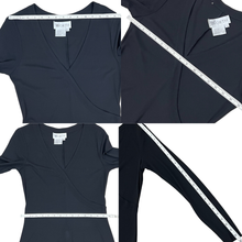 Load image into Gallery viewer, Black Long Sleeve Ruffle Cocktail Dress 100% Silk Size 8