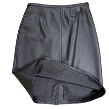 Load image into Gallery viewer, Vintage 90s Black Soft Genuine Leather Pencil Skirt Size 6/27