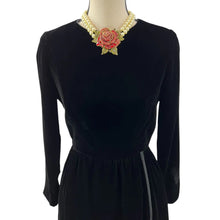 Load image into Gallery viewer, Mollie Parnis Boutique 1960s Long Black Velvet Dress Size XS-XXS