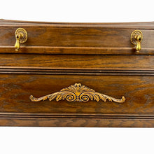 Load image into Gallery viewer, Oversized Victorian Revival Jewelry Chest Pink Velvet Tufted Keepsake Box Ornate Brass Accents