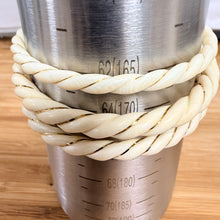 Load image into Gallery viewer, Vintage Carved Natural Bone Set 3 Twist Bangles 2 Swirl Dome Rings w Gold Inlay
