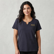 Load image into Gallery viewer, Women's Indian Motorcycle Navy Blue Custom Build Tee Shirt
