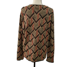 Load image into Gallery viewer, Jones New York Geometric Pattern Knit Sweater Zip Closure Large/ XL