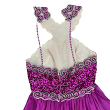 Load image into Gallery viewer, Vintage Mike Benet Fuschia Sequined Beaded Formal Pink Chiffon Gown Long Dress
