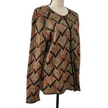 Load image into Gallery viewer, VTG 90s Geometric Knit Cardigan Large/ XL