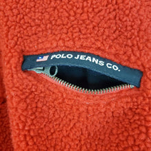 Load image into Gallery viewer, VTG Polo Jeans Red Fleece Pullover 3/4 Zip Size Medium