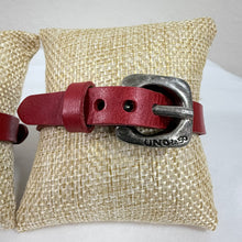 Load image into Gallery viewer, UNOde50 Trunk Show Exclusive Red Leather & Silver Plate Buckle Bracelet