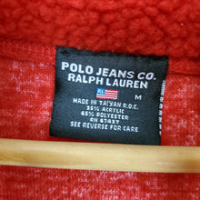 Load image into Gallery viewer, VTG Polo Jeans Red Fleece Pullover 3/4 Zip Size Medium