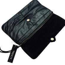 Load image into Gallery viewer, Franchi Collection Black Leather Clutch
