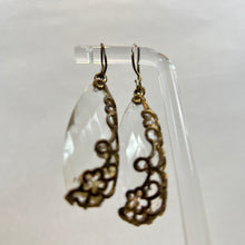 Load image into Gallery viewer, Elegant Faceted Teardrop Dangle Earrings 1.5"
