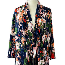 Load image into Gallery viewer, Women Long Sleeve Blue Flower Robe Size 2