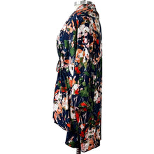 Load image into Gallery viewer, Women Long Sleeve Blue Flower Robe Size 2