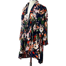 Load image into Gallery viewer, Women Long Sleeve Blue Flower Robe Size 2