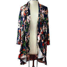Load image into Gallery viewer, Women Long Sleeve Blue Flower Robe Size 2