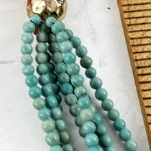 Load image into Gallery viewer, Beaded Tassel Teal Earrings Orange Stud