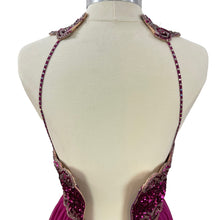 Load image into Gallery viewer, Vintage Mike Benet Fuschia Sequined Beaded Formal Pink Chiffon Gown Long Dress