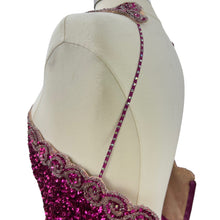 Load image into Gallery viewer, Vintage Mike Benet Fuschia Sequined Beaded Formal Pink Chiffon Gown Long Dress