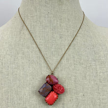 Load image into Gallery viewer, David Aubrey Fine Chain Pink Pendant Necklace 15"