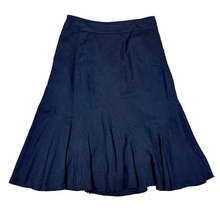 Load image into Gallery viewer, Vintage 90s Linen Cotton A Line Midi Skirt Black Size 6