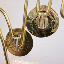 Load image into Gallery viewer, Vintage De La Terre A La Lune Large Pearl Clip On Earrings w Hammered Gold Tone
