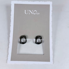 Load image into Gallery viewer, UNOde50 "You Belong to Me" Organic Open Donut Stud Earrings Silver Plated