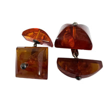 Load image into Gallery viewer, Vintage Baltic Amber Cufflinks 875 Silver