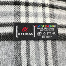 Load image into Gallery viewer, Gray Plaid Casmink Fringe Scarf Super Soft 64"