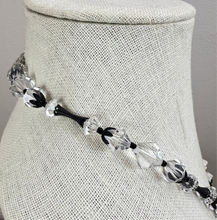 Load image into Gallery viewer, Antique Art Deco Cut Crystal Filigree Tassel Necklace 14.5"