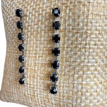 Load image into Gallery viewer, 80s Black Rhinestone Drop Earrings