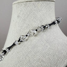 Load image into Gallery viewer, Antique Art Deco Cut Crystal Filigree Tassel Necklace 14.5"