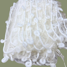 Load image into Gallery viewer, 90s Artisan Handmade White Silk Organza Nuno Felted Textured Shawl Wrap