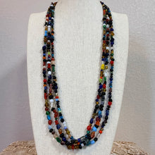 Load image into Gallery viewer, Vintage Artisan Multi-Strand Glass Bead Statement Necklace