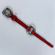 Load image into Gallery viewer, UNOde50 Trunk Show Exclusive Red Leather & Silver Plate Buckle Bracelet