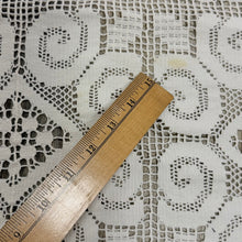 Load image into Gallery viewer, Vintage Hand Crochet White Filet Lace Tablecloth Rectangle Scroll Scalloped 50x39