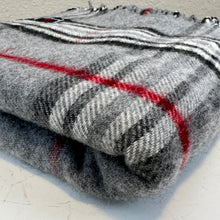 Load image into Gallery viewer, Gray Plaid Casmink Fringe Scarf Super Soft 64"