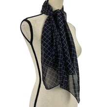 Load image into Gallery viewer, Worth Sheer Navy Blue Rectangle Scarf