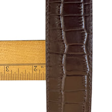 Load image into Gallery viewer, Vintage Worth Brown Croc Embossed Leather Belt USA Size Small
