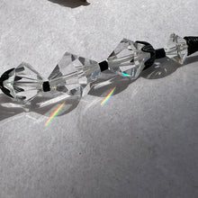 Load image into Gallery viewer, Antique Art Deco Cut Crystal Filigree Tassel Necklace 14.5"