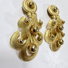 Load image into Gallery viewer, Vintage CRAFT Gold Articulated Chandelier Clip On Statement Earrings